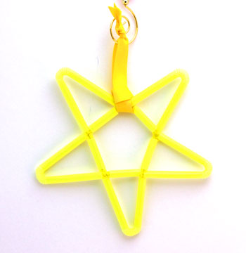 Chenille Wire and Straw Star yellow finished on display