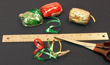 Easy Christmas Crafts Paper Doily Cone Ornament step 1 cut the four ribbon lengths