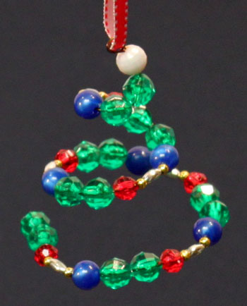 Easy Christmas Crafts Spiral Beaded Christmas Ornament Step 12 finished ornament