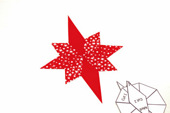 Easy Paper Crafts 8 Point Star step 5 glue remaining points