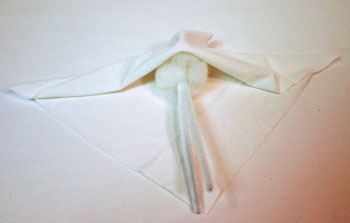 Easy Angel Crafts Handkerchief Angel fold square diagonally over ball