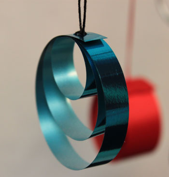 Easy Christmas crafts Ribbon Circles Ornament finished blue
