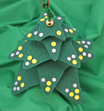 Felt and Chenille Wire Christmas Tree with embellishments