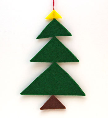 Felt Triangles Christmas Tree step 6 ready to display or decorate