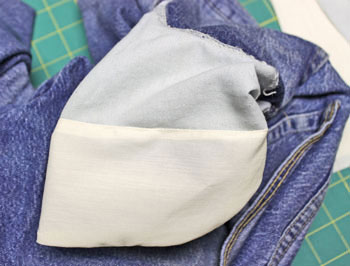 How to repair jeans pocket step 15 showing finished inside of repaired pocket