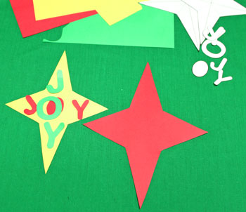Joyful Star Ornament step 2 cut shapes from colored paper
