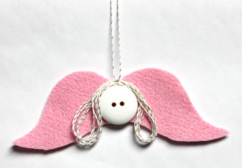 Mustache Angel pink with gold yarn