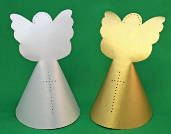 Paper Cone Angel With Wings silver and gold angels