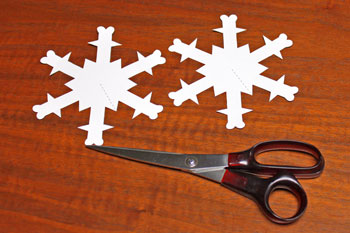 3D Paper Snowflake step 1 cut shapes