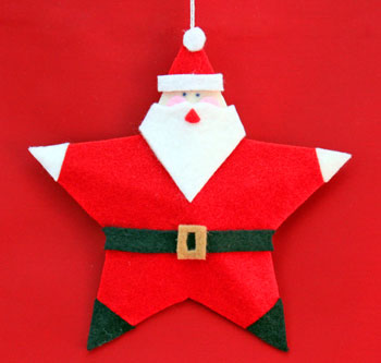 5 Point Star Santa Ornament finished and on display
