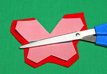5 Point Star Santa Ornament step 3 cut red suit