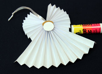Easy Angel Crafts Accordian Folded Paper Angel Ornament Step 13 glue face into body