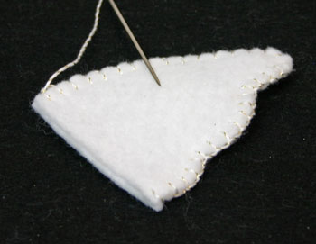 Easy Angel Crafts Angel Gift Bag stop stitches at straight edge