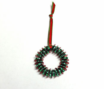 Bead and Sequin Wreath Ornament step 8 form circle
