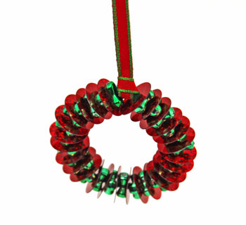 Bead and Sequin Wreath Ornament step 9 hang the ornament to display