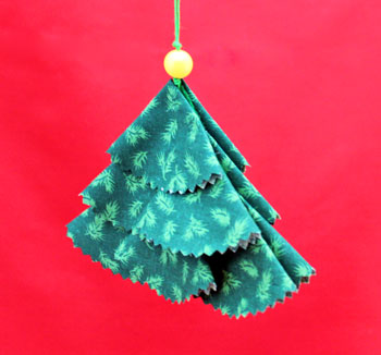 Calico Semi Circles Christmas Tree step 14 hanging to display the side