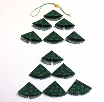 Calico Semi Circles Christmas Tree step 6 fold all semi circles