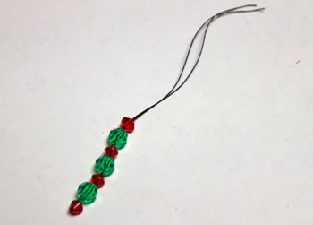 Catstep Braid and Bead Ornament step 12 add remaining beads