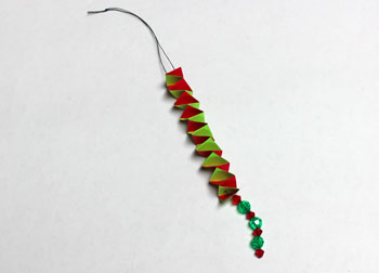 Catstep Braid and Bead Ornament step 18 gently pull to stretch