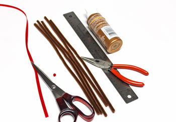 Chenille Wire Reindeer materials and tools