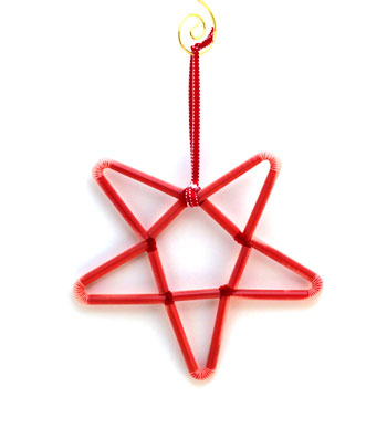 Chenille Wire and Straw Star step 20 hang to display