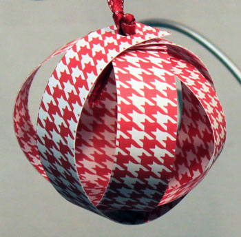 Christmas ornaments paper sphere red and white cardstock