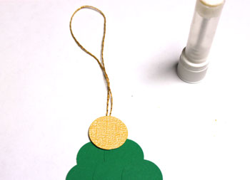 Circles Christmas Tree Ornament step 8 glue back of the tree topper