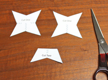 Craft Foam 3-D Star step 1 cut out pattern pieces