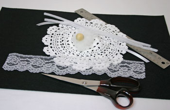 Easy Angel Crafts Doily Angel materials and tools