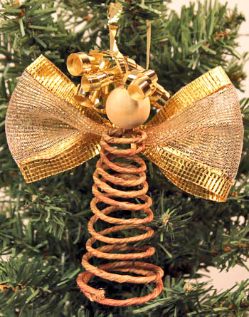 Easy Angel Crafts Spiral Wire Angel another finished angel on tree