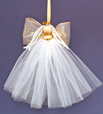 Easy Angel Crafts Tulle Angel hanging in all of her glory