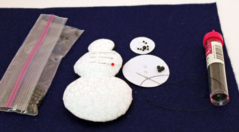 Easy Christmas Crafts Snowman step 12 add head prepare for beads