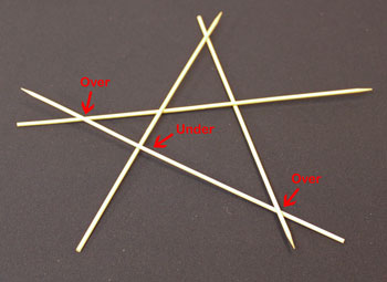Easy Christmas Crafts Five Point Wooden Star step 4 add fourth skewer