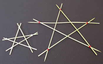 Easy Christmas Crafts Five Point Wooden Star showing two finished