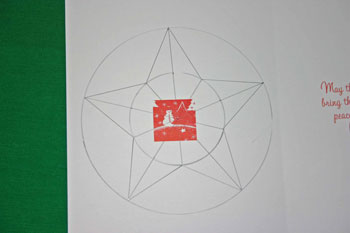Easy Christmas crafts five point star draw star on back of image