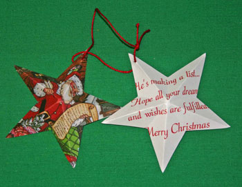 Easy Christmas crafts five point star santa card