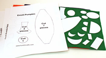 Easy Felt Crafts Emoti-Pumpkin step 1 print and cut out pattern pieces