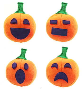 Easy Felt Crafts Emoti-Pumpkin step 23 examples of four basic faces