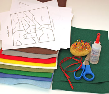 Easy Felt Crafts Farm Puzzle materials and tools