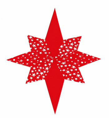 Easy Paper Crafts 8 Point Star finished red and white star