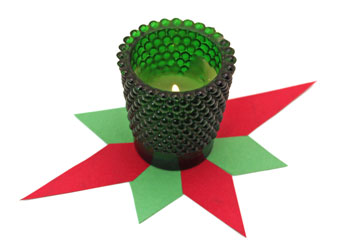 Easy Paper Crafts 8 Point Star red and green star with green candle