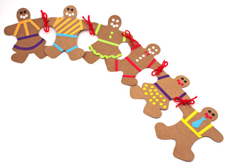 Easy Paper Crafts Gingerbread Man and Gingerbread Woman six in a chain