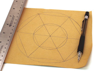 Easy Paper Crafts Six Point Star Step 6 draw hexagons