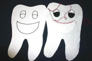 Easy felt crafts tooth pillow position mouth 