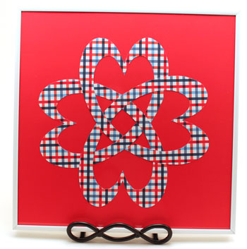 Easy paper crafts celtic designs celtic heart knot framed plaid design on red background