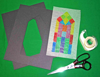 Easy paper crafts faux stained glass cut out construction paper