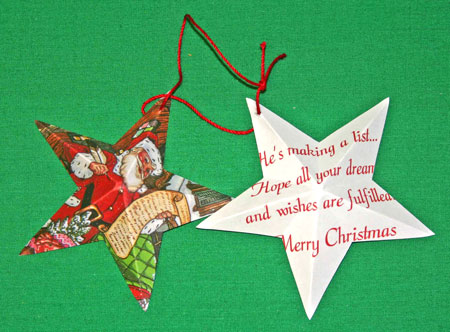 Easy paper crafts five point star santa card