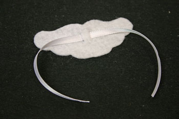 Easy Angel Crafts - Felt Circles Angel - thread one ribbon through slits