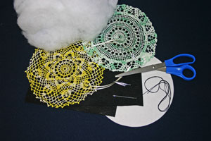 Frugal fun crafts doily pillow materials and tools