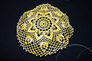 Frugal fun crafts doily pillow position first doily
